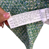 Zara Womens Green Cotton Blend Tweed Double-Breasted Blazer Stylish Morocco Size