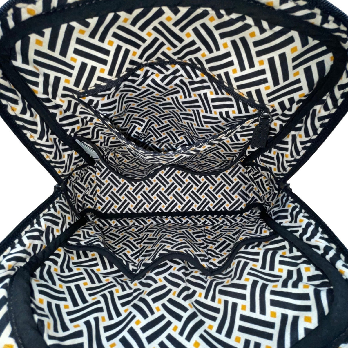 Vera Bradley Women’s Black Quilted Fabric Turn Lock Closure Shoulder Bag