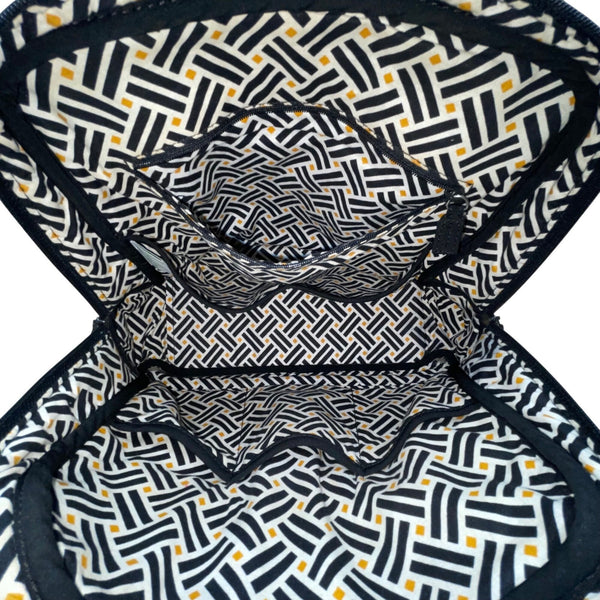 Vera Bradley Women’s Black Quilted Fabric Turn Lock Closure Shoulder Bag