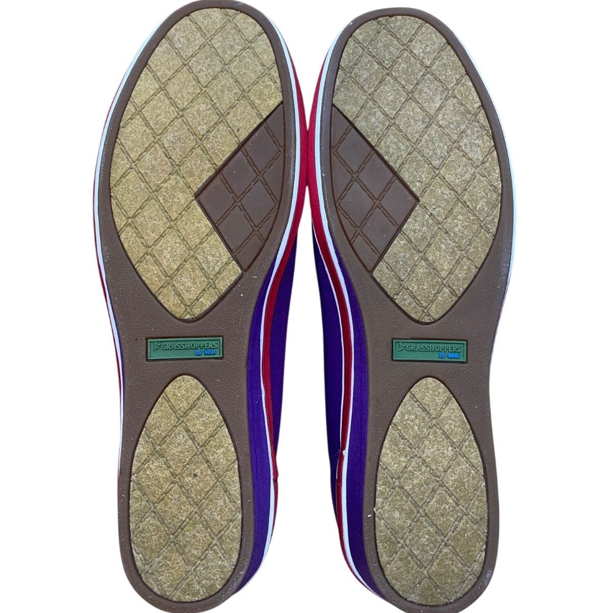 Grasshoppers By Keds Purple Red Hat Society Slip-On Wedge Shoes Size 9M