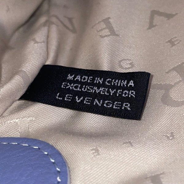 Levenger Women’s Blue Leather Double Handles Front Pocket Shoulder Tote Bag