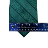 Golden Creation Mens Green Necktie Textured Striped Design 
