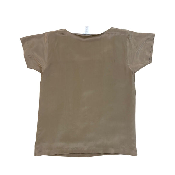 J.Crew Womens Olive Green Silk Sequin Embellished Short Sleeve Blouse Sz  XS