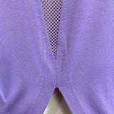 Sleeveless Purple Tank Top With Mesh Back Detail & Split Hem New
