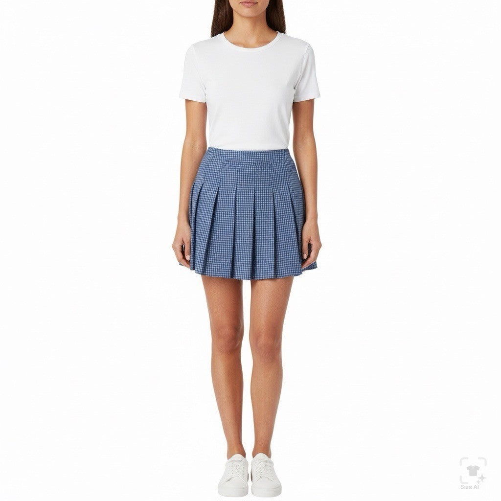 Offline By Aerie Womens Blue Polyester Elastane Houndstooth Skirt Stretchy Sz S