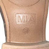 MIA Women’s Grey Faux Leather Side-Zip Pull-On Low Heel Ankle Booties Size 8.5