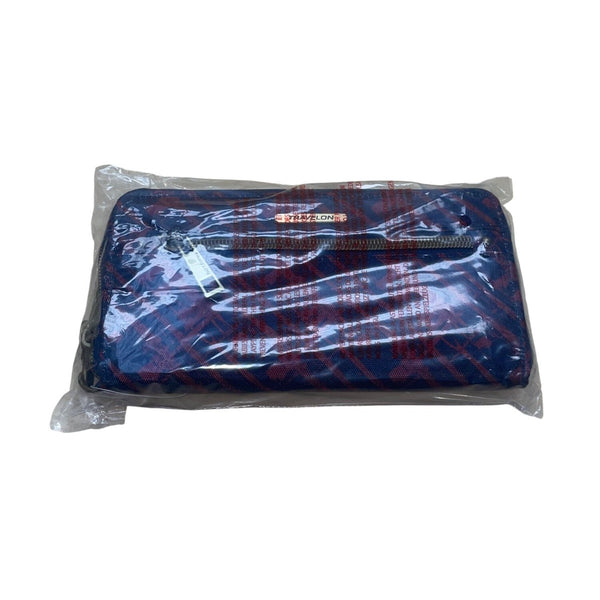 Travelon Women’s Blue & Red RFID Blocking Wristlet Wallet With Zippered Pocket