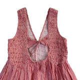 Free People Womens Pink Striped Maxi Sundress Sleeveless Smocked V-Neck Size XS