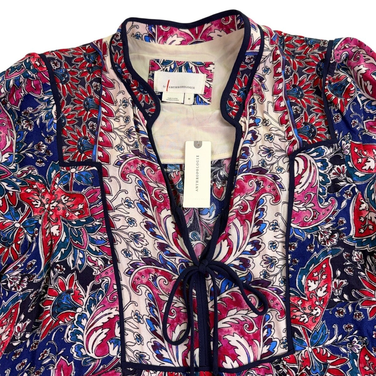 By Anthropologie Womens Multicolor 100% Viscose Printed Long Sleeve Mini Dress S