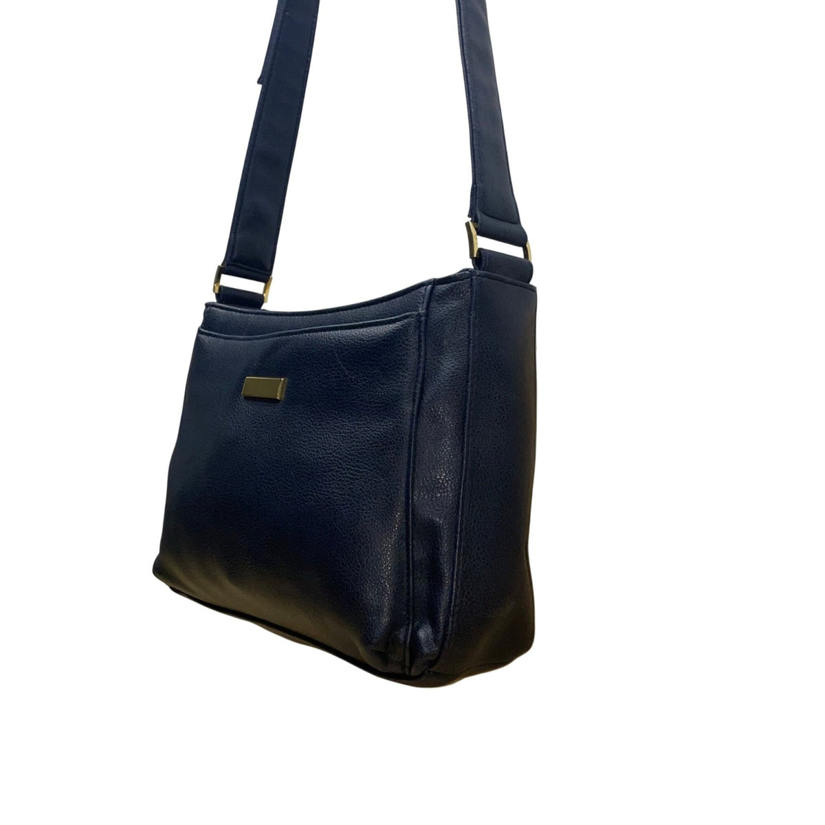 Women’s Navy Blue Faux Leather With Adjustable Strap & Rear Pocket Crossbody Bag