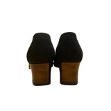 Etienne Aigner Women’s Black & Brown Leather Cap-Toe Low Heel Pumps Size 7M