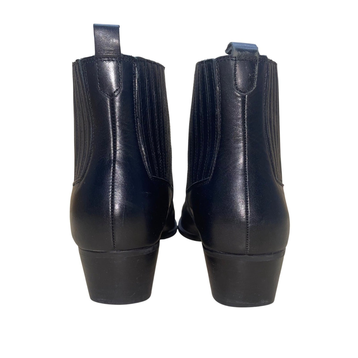 Marc Fisher Women’s Black Leather Block Heel Mlyarita Ankle Boots  Size 8.5M