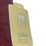 ST John Bay Ankle Pant Mid-Rise Slim Fit Built-In Tummy Maroon Women Size 6P - N