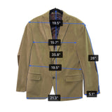 Michael Kors Mens Tan Blazer Suede-Look Sport Coat 2-Button Pockets Sz 40R