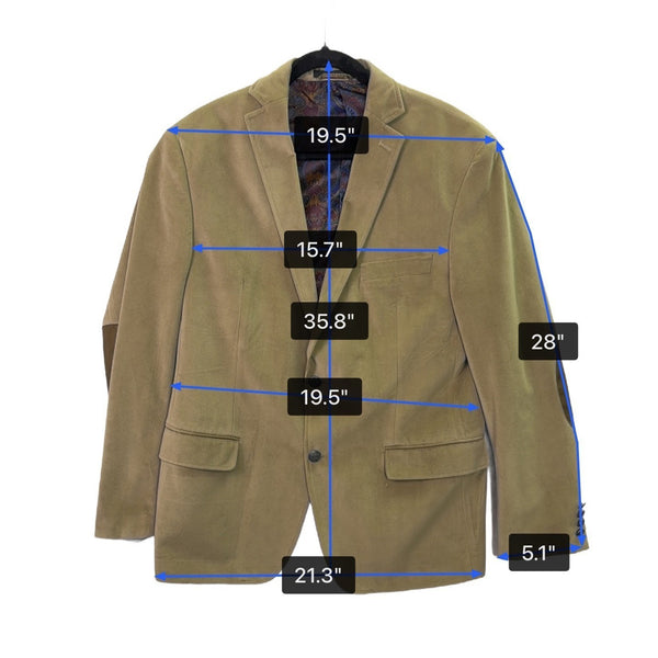 Michael Kors Mens Tan Blazer Suede-Look Sport Coat 2-Button Pockets Sz 40R