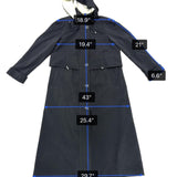 Fleet Street Womens Black Polyester Hooded Trench Coat Button Closure Size 10