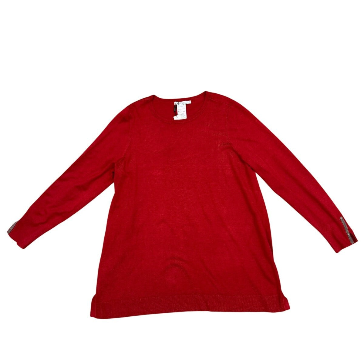 Chicos Womens Red Pullover Long Sleeve Sweater Size L