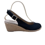 Croft & Barrow Women’s Black Wedge Espadrille Tecomfort Slingback Sandals Size 7