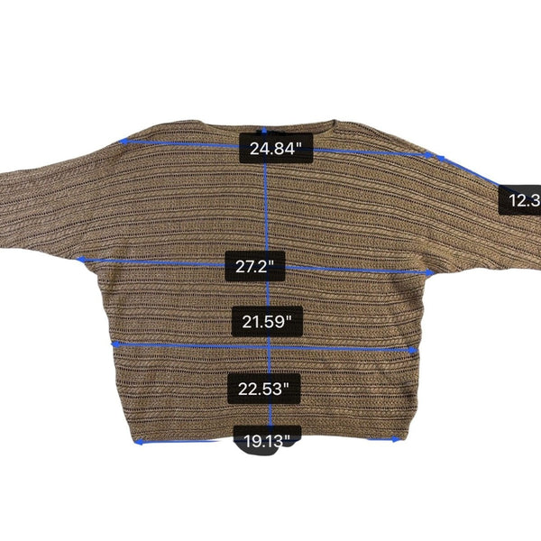 Lauren Ralph Lauren Womens Tan Textured Knit Sweater Relaxed Fit Sz L
