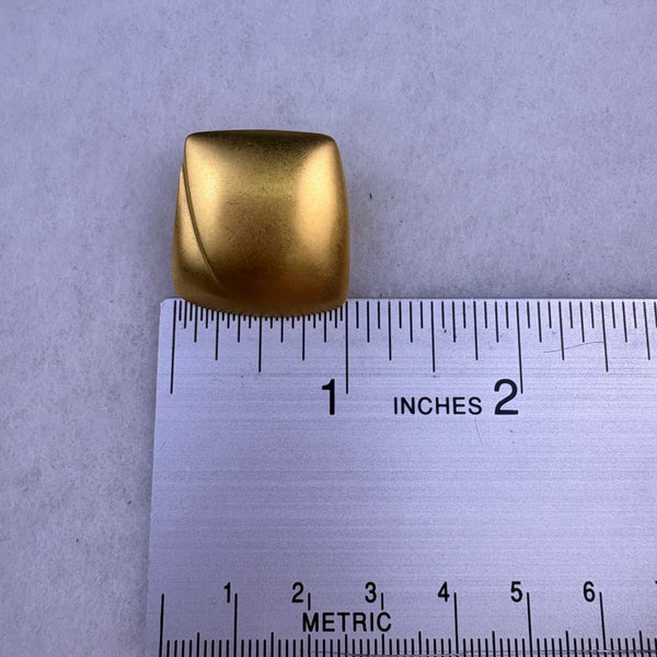 Monet Womens Gold Tone Clip-On Earrings Square Design Vintage Metal Jewelry