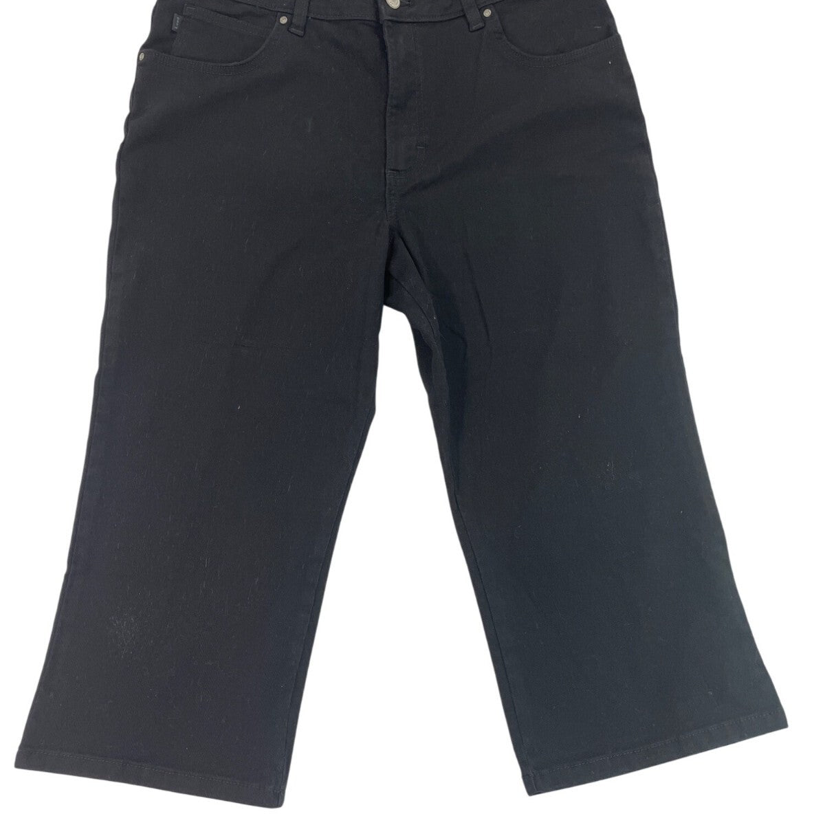 Lee Womens Relaxed Fit Mid-Rise Black Capri Jeans Size 14 - New