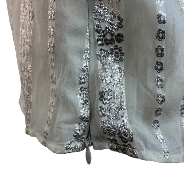 Mango Women's White Wrapped Blouse Sz 2