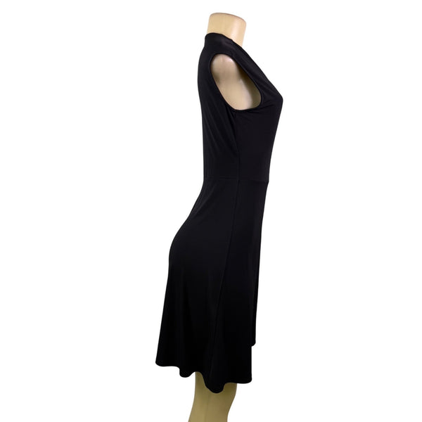 Ivanka Trump Womens Black Wrap Dress Tie Waist Sleeveless Sz XS