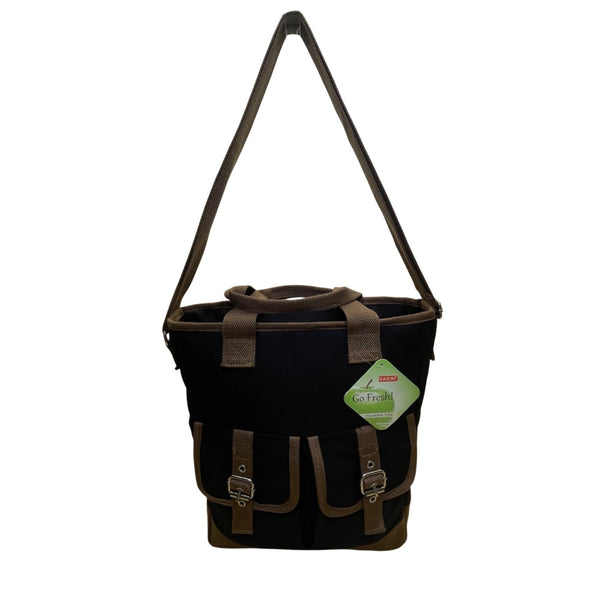 Sachi Women’s Black & Brown Insulated Leak-Proof Lining Food Safe Shoulder Bag