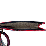 Plaid Women’s Red Faux Leather Clutch Pouch With Coin Purse & Tassel Keyring