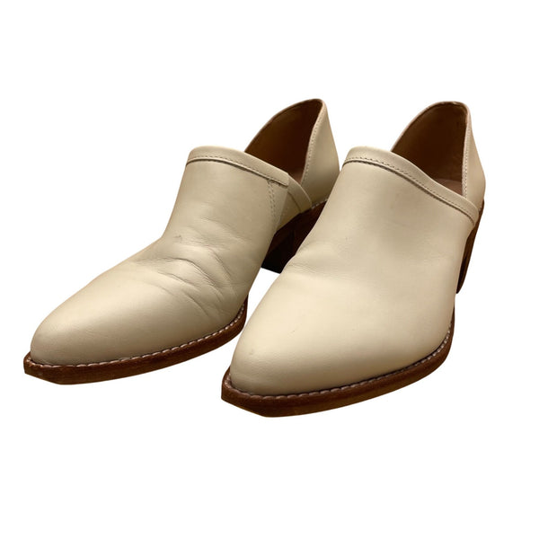 Madewell Women's White Leather Slip-On Comfort Block Heel Mule Shoes Size 7.5