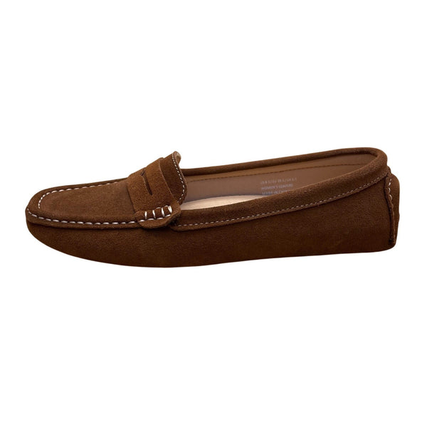 Osslue Women's Brown Suede Loafers Comfortable Lightweight Penny Slip-On Sz 8.5