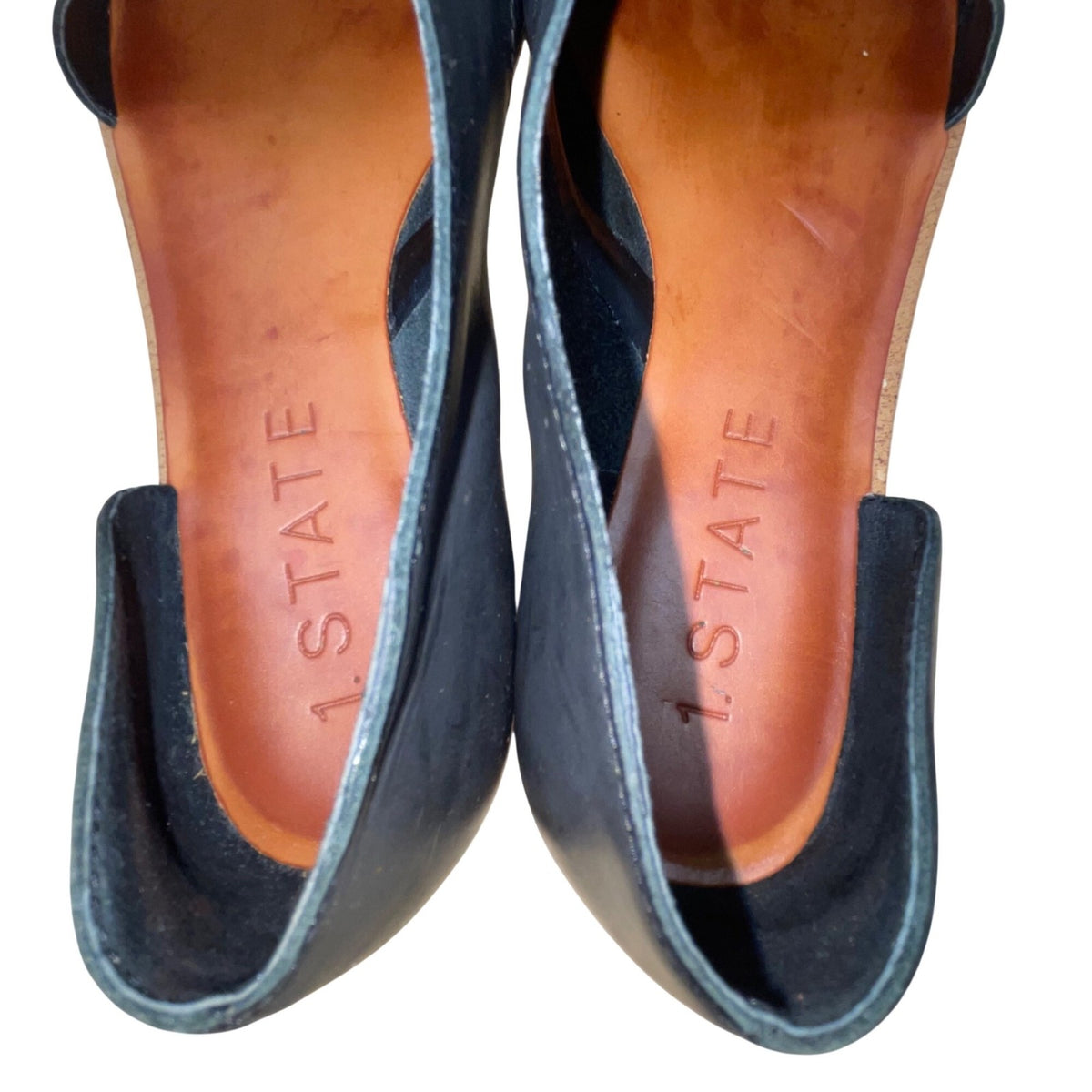 1.State Women’s Blue Leather Open Toe Slingback Celvin Sandals Size 7.5M