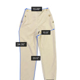 Zara Womens Beige Button-Detail High-Waisted Pants Size M