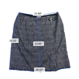 Dressbarn Womens Gray Tweed Mini Skirt With Fringe Hem & Buckle Detail Size 22W