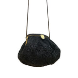 La Regale Women’s Black Beaded Gold Frame Clasp Shoulder Evening Bag