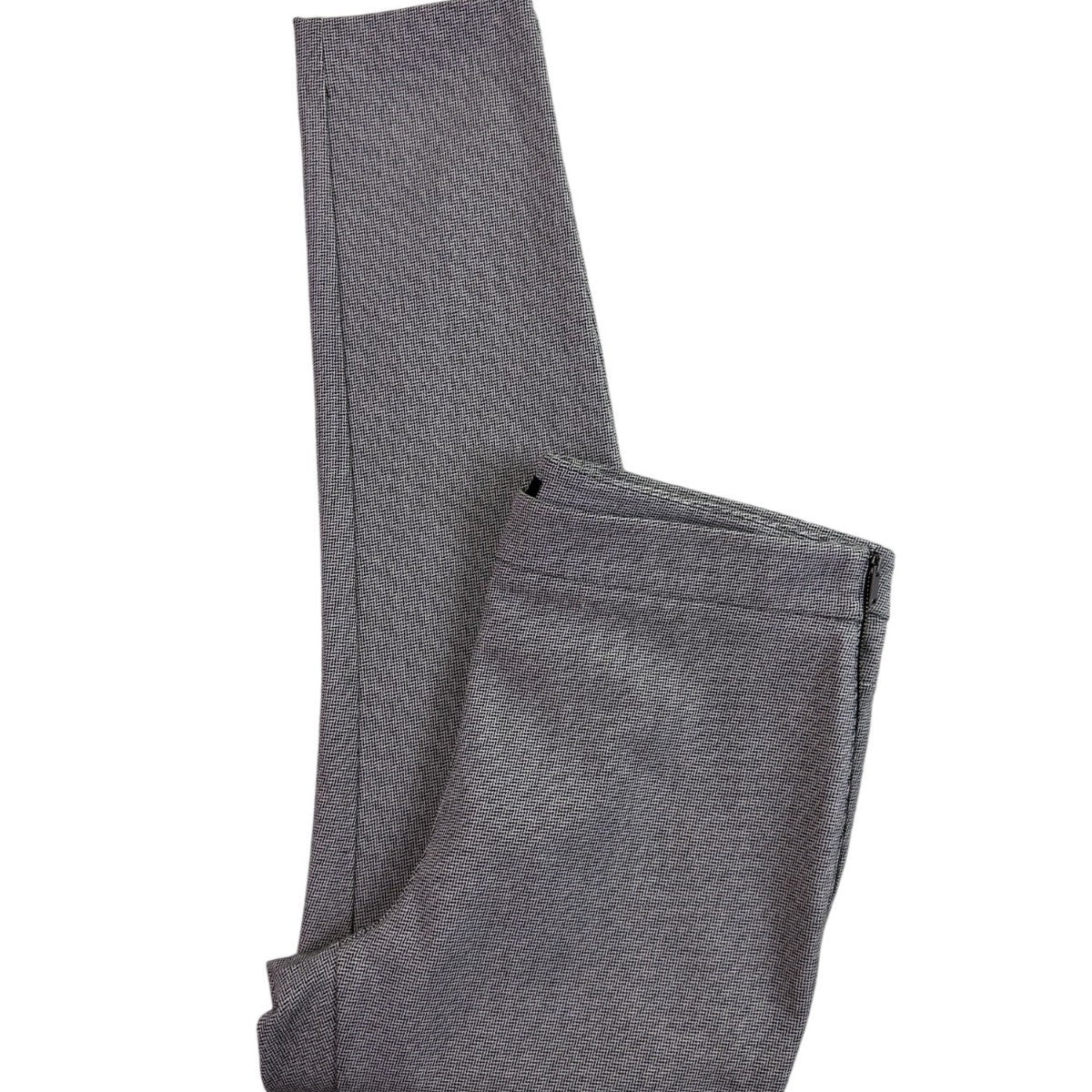 Ann Taylor Womens Gray Herringbone Side-Zip Slim Stretch Pants Size 10