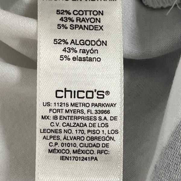 Chico’s Women's Black White Grey Abstract Blouse Sz 2 (EUR 32) - NWT