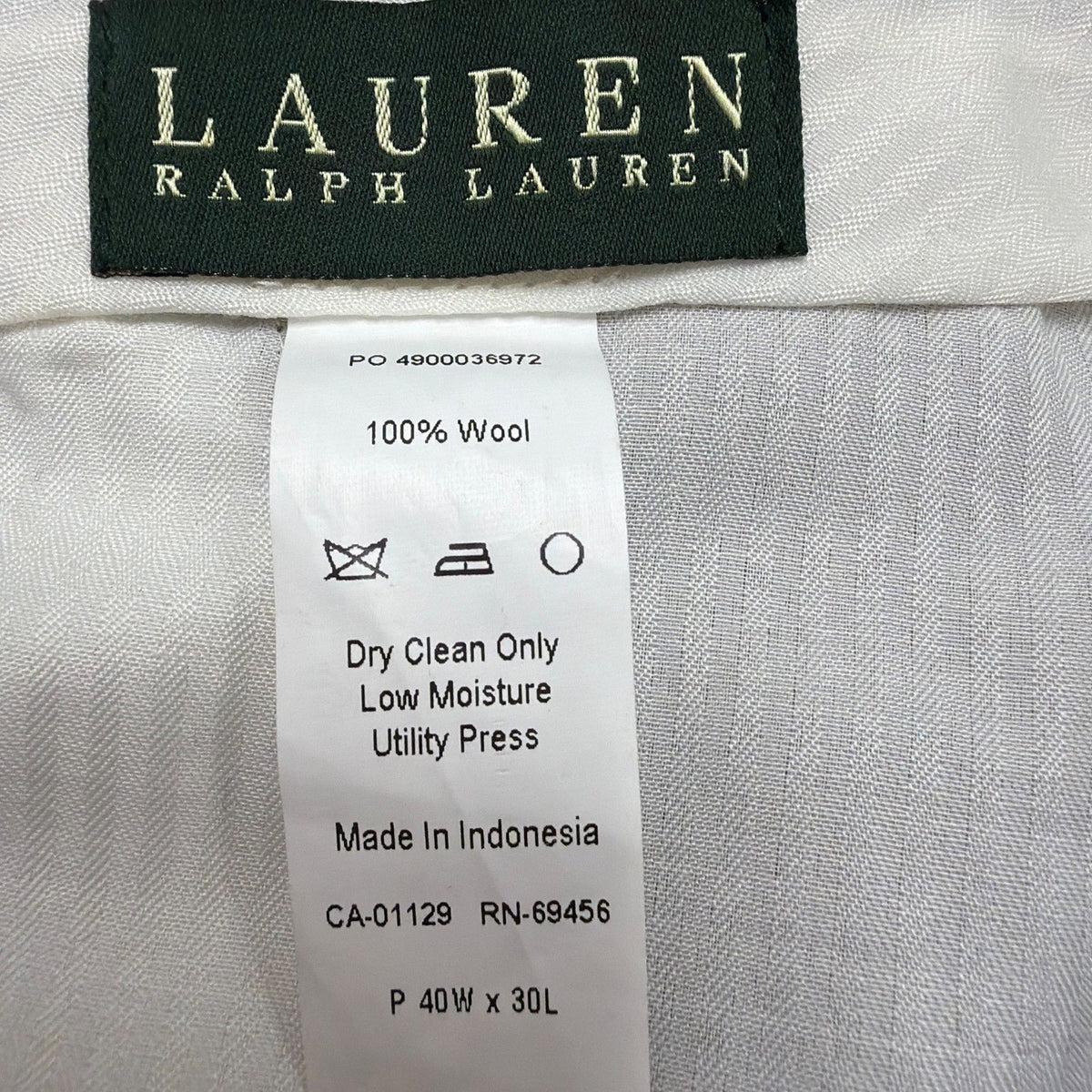 Lauren Ralph Lauren Mens Tan Wool Dress Pants Ultraflex Size 40W X 30L