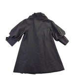 Hazelhazel Women Gray Cotton Puff Sleeve Trench Coat Button Front Size S