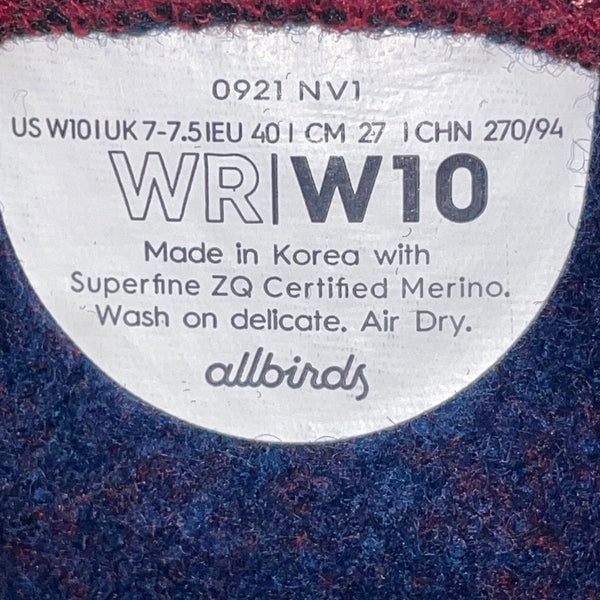 Allbirds Women’s Red & White Wool Runners Olympus Athletic Shoes Size W10