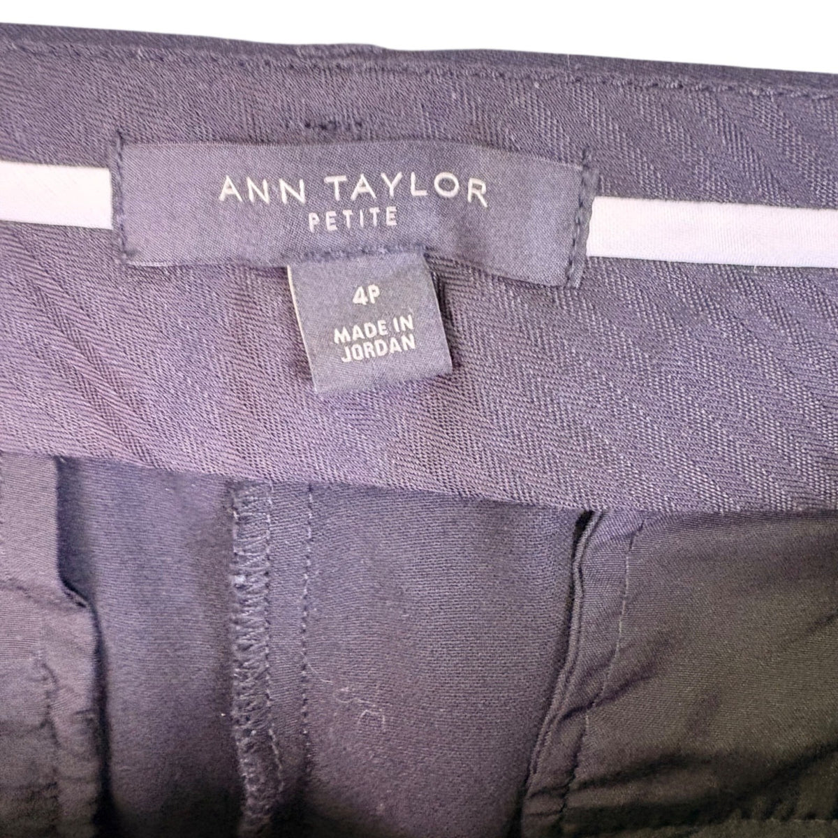 Ann Taylor Petite Womens Black Cotton Blend Dress Pants Slim Fit Ankle Size 4P