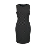 Calvin Klein Womens Black & Gold Polka Dot Sheath Dress Size 12