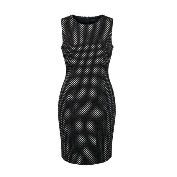 Calvin Klein Womens Black & Gold Polka Dot Sheath Dress Size 12