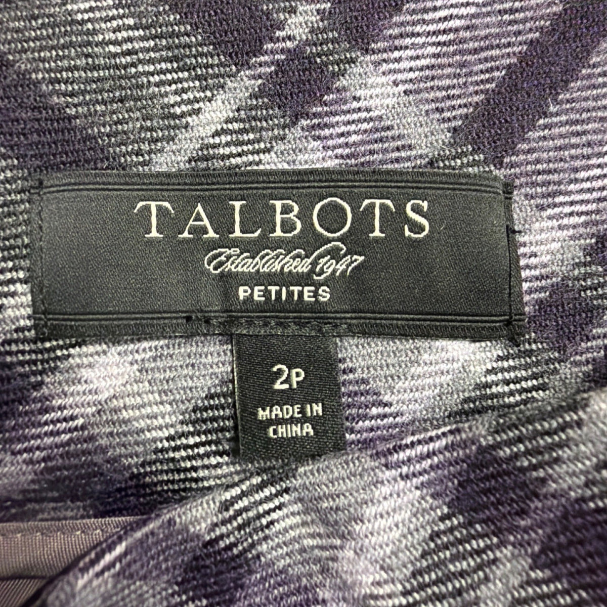 Talbots Womens Purple Plaid Wool-Blend Lined A-Line Midi Skirt Size 2P