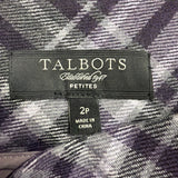 Talbots Womens Purple Plaid Wool-Blend Lined A-Line Midi Skirt Size 2P