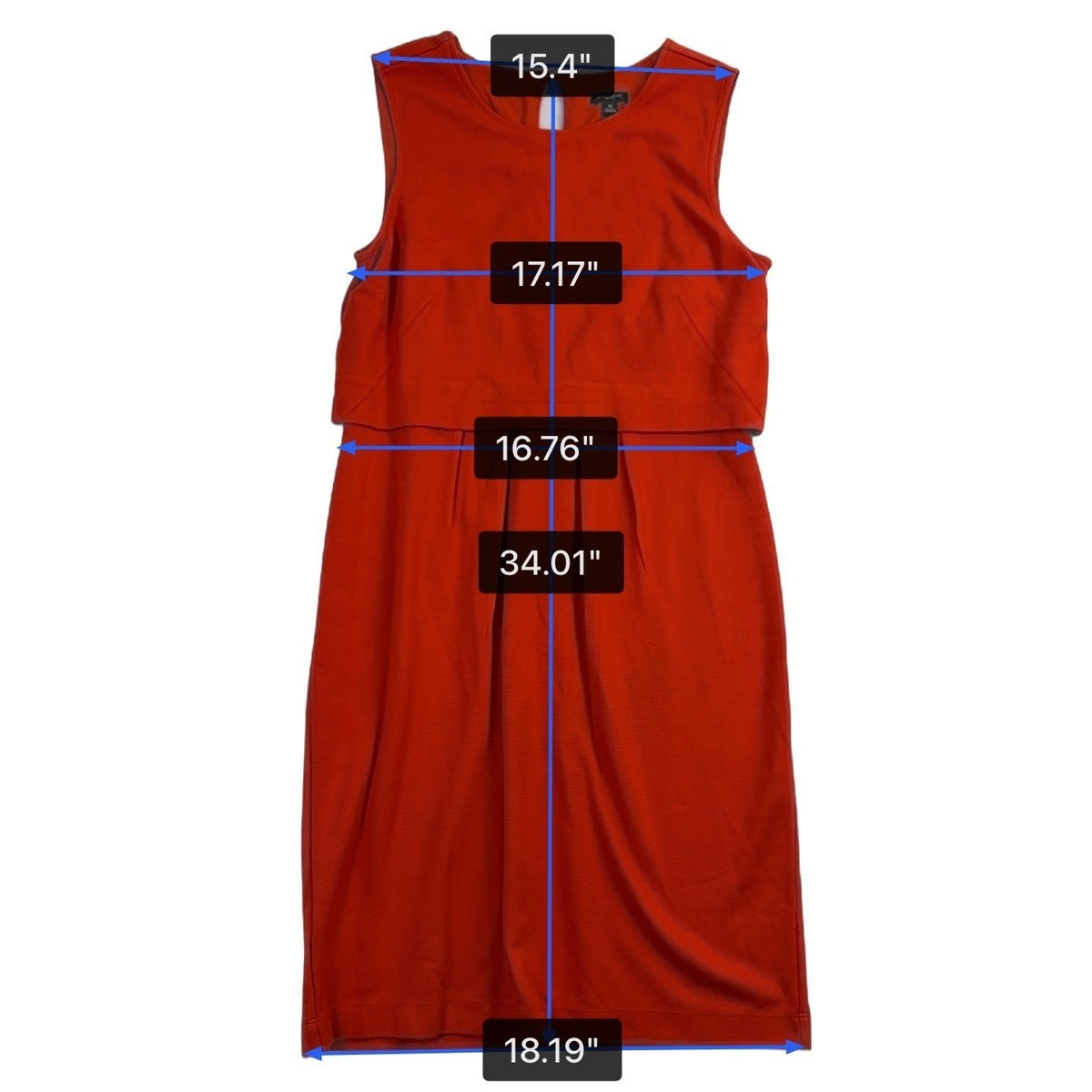 Ann Taylor Womens Red Polyester & Spandex Sleeveless Sheath Midi Dress Size 10