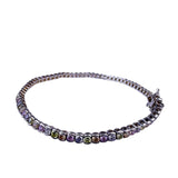 Sterling Silver Womens Multicolor Gem Tennis Bracelet 925 Marked