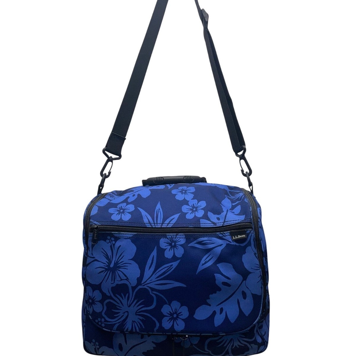 L.L. Bean Women’s Blue Floral With Adjustable Shoulder Strap Travel Bag