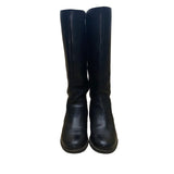 Sofft Women’s Black Leather Stitched Detailing Zip-Up Knee High Boots Size 7.5M