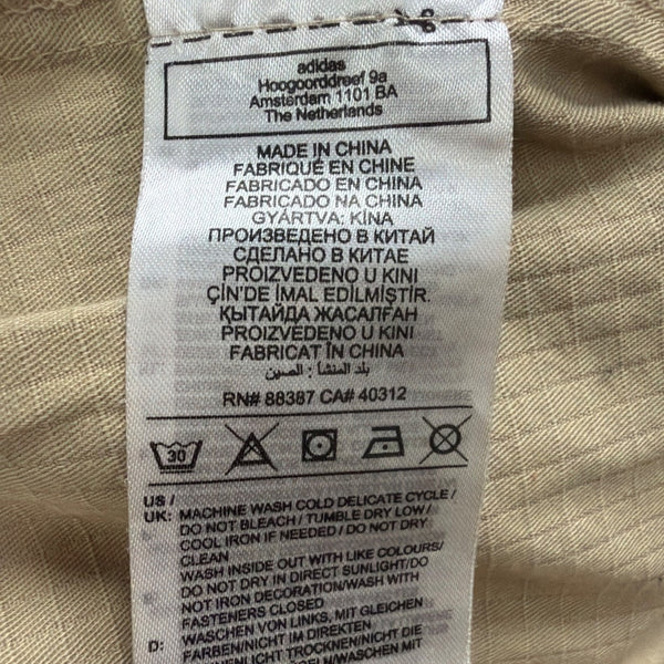 Adidas Mens Beige Cargo Pants Elastic Waist Logo Detail Stylish Design Sz S